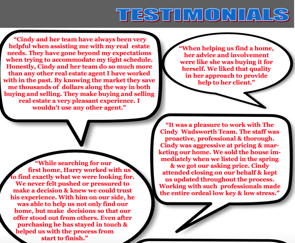 Have Testimonials In Your Pre-Listing Package