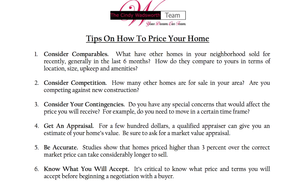 tips on how to price your home